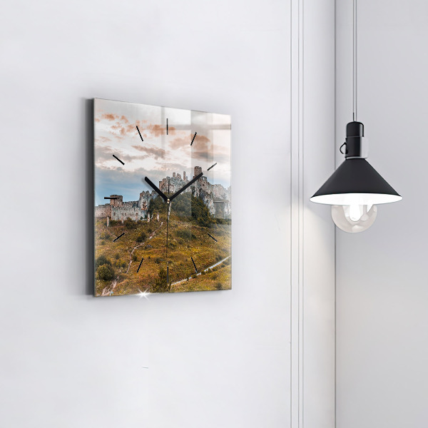 Skleněné hodiny čtvercové Spišský hrad na Slovensku