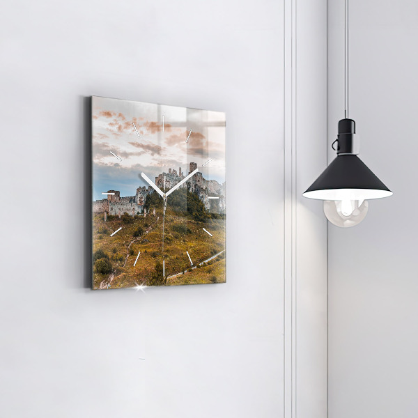 Skleněné hodiny čtvercové Spišský hrad na Slovensku