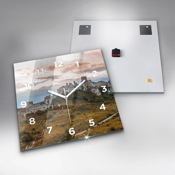 Skleněné hodiny čtvercové Spišský hrad na Slovensku