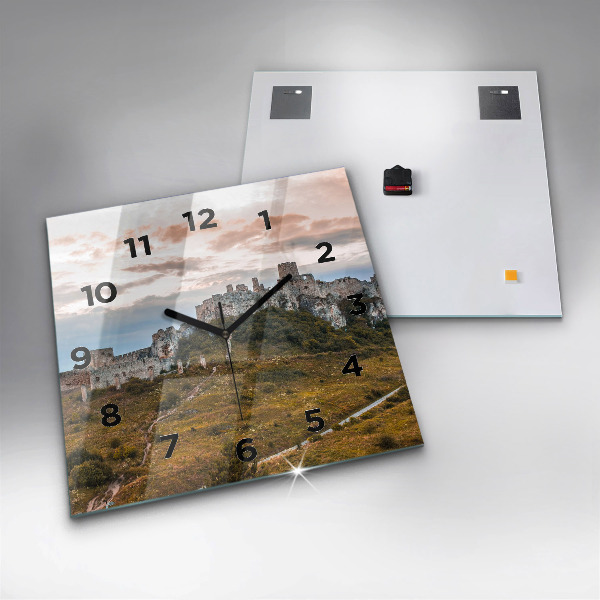 Skleněné hodiny čtvercové Spišský hrad na Slovensku