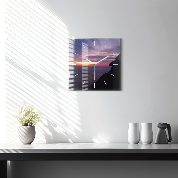 Skleněné hodiny čtvercové Kamenná hlava