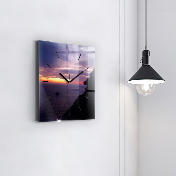 Skleněné hodiny čtvercové Kamenná hlava