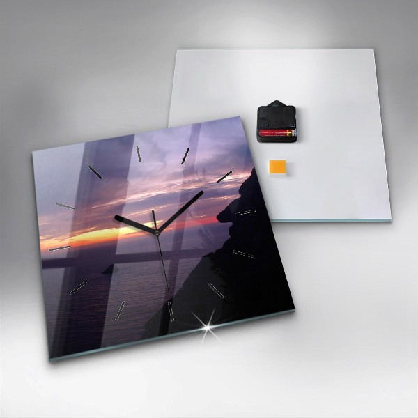 Skleněné hodiny čtvercové Kamenná hlava