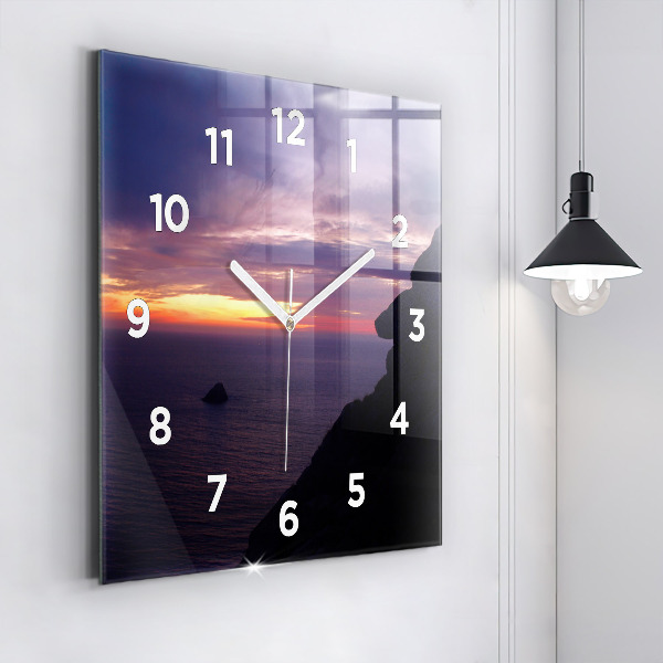 Skleněné hodiny čtvercové Kamenná hlava