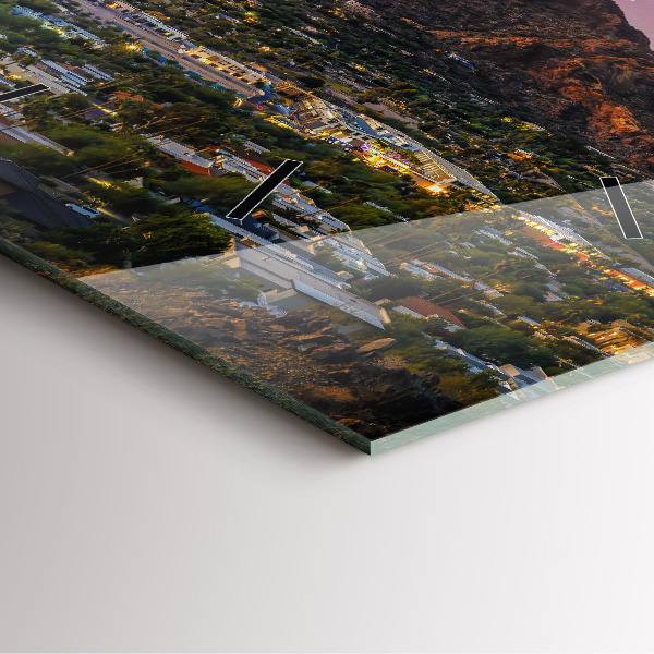 Čtvercové nástěnné hodiny Horská krajina