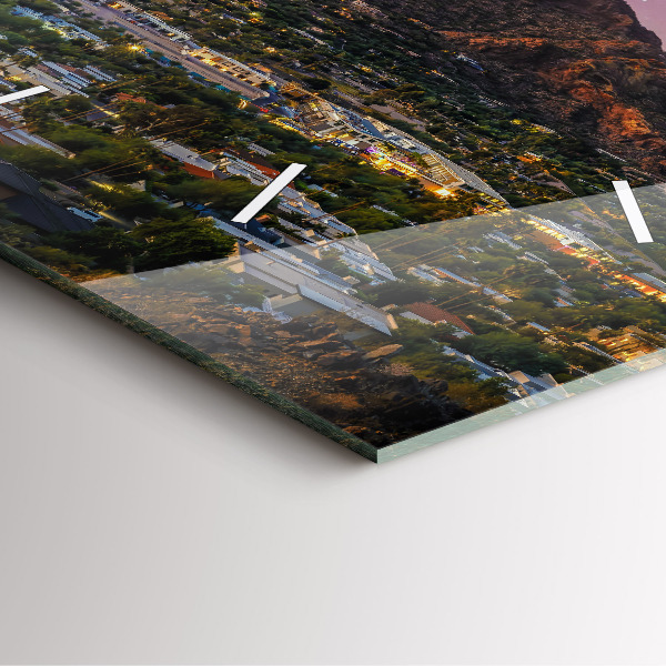 Čtvercové nástěnné hodiny Horská krajina