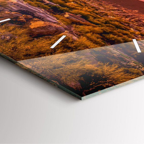 Čtvercové nástěnné hodiny Západ slunce v severním Scottsdale