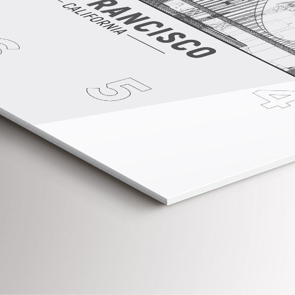 Skleněné hodiny čtvercové Panorama San Francisca