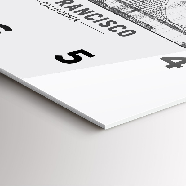 Skleněné hodiny čtvercové Panorama San Francisca