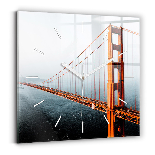 Skleněné hodiny čtvercové Most Golden Gate