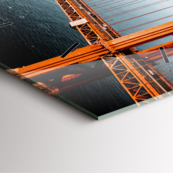 Skleněné hodiny čtvercové Most Golden Gate