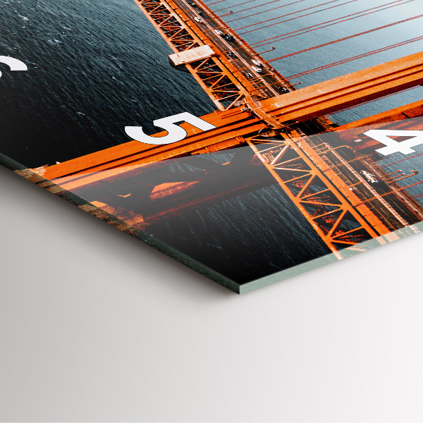 Skleněné hodiny čtvercové Most Golden Gate