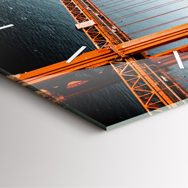 Skleněné hodiny čtvercové Most Golden Gate