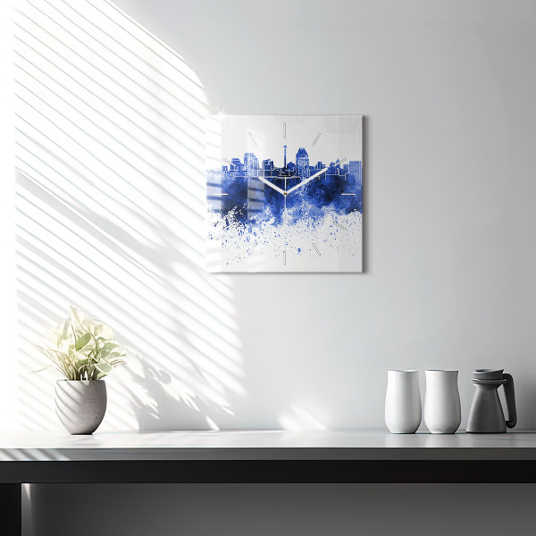 Čtvercové nástěnné hodiny Akvarel ze San Antonia