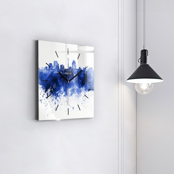 Čtvercové nástěnné hodiny Akvarel ze San Antonia