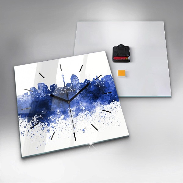 Čtvercové nástěnné hodiny Akvarel ze San Antonia