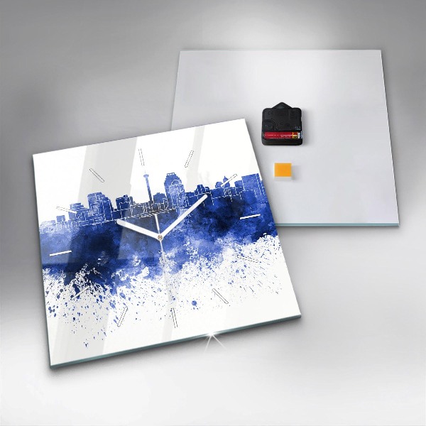 Čtvercové nástěnné hodiny Akvarel ze San Antonia