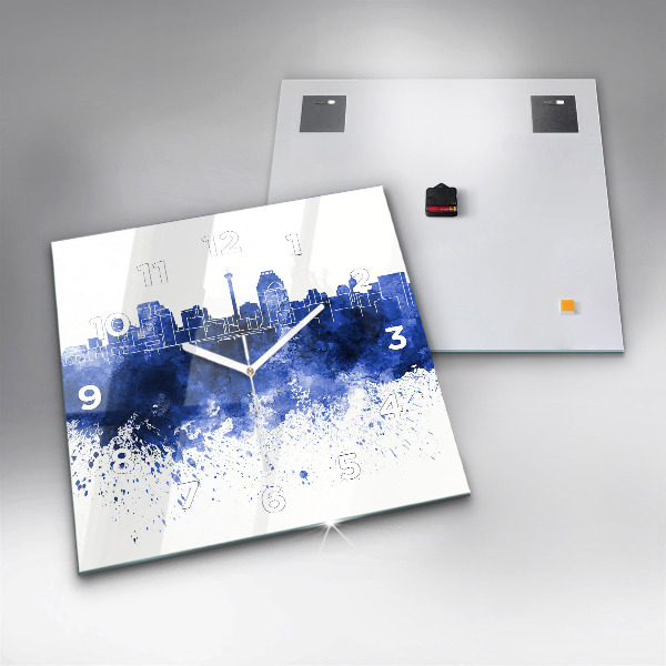 Čtvercové nástěnné hodiny Akvarel ze San Antonia