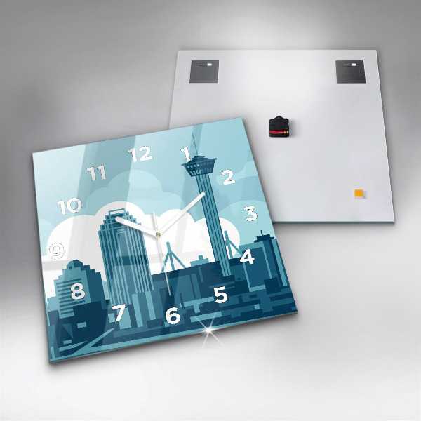 Čtvercové nástěnné hodiny Architektura v USA