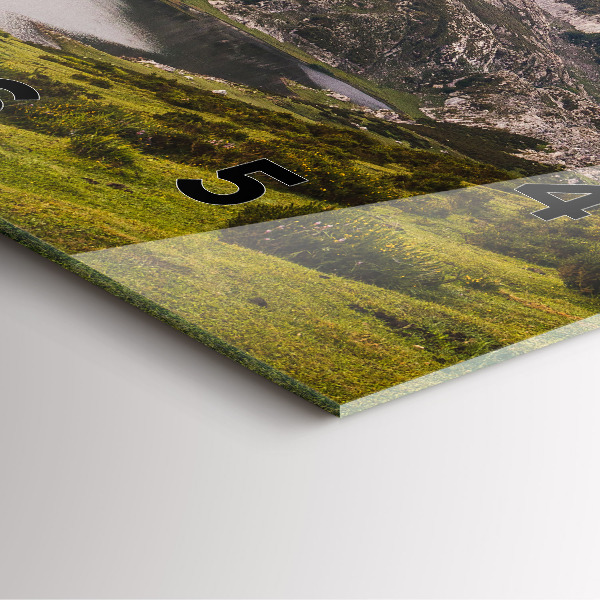 Skleněné hodiny čtvercové Jezero a hory Pyrenejí