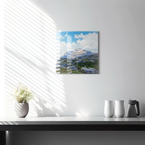 Skleněné hodiny čtvercové Skalnatá krajina