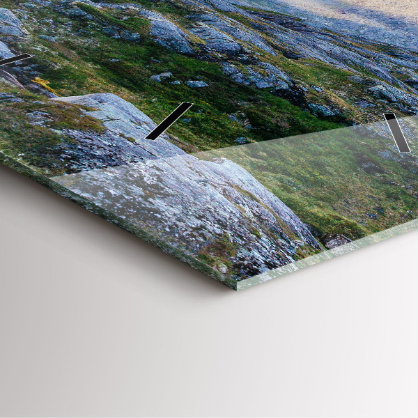 Skleněné hodiny čtvercové Skalnatá krajina