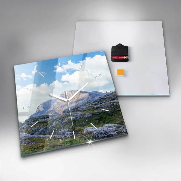 Skleněné hodiny čtvercové Skalnatá krajina