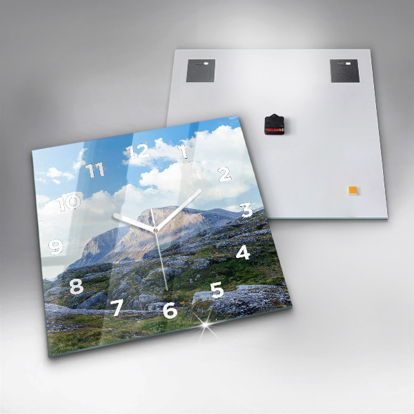 Skleněné hodiny čtvercové Skalnatá krajina
