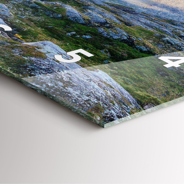 Skleněné hodiny čtvercové Skalnatá krajina