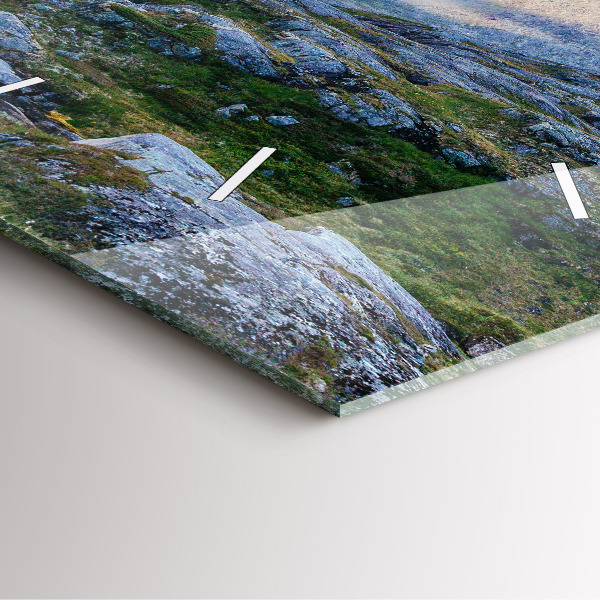 Skleněné hodiny čtvercové Skalnatá krajina