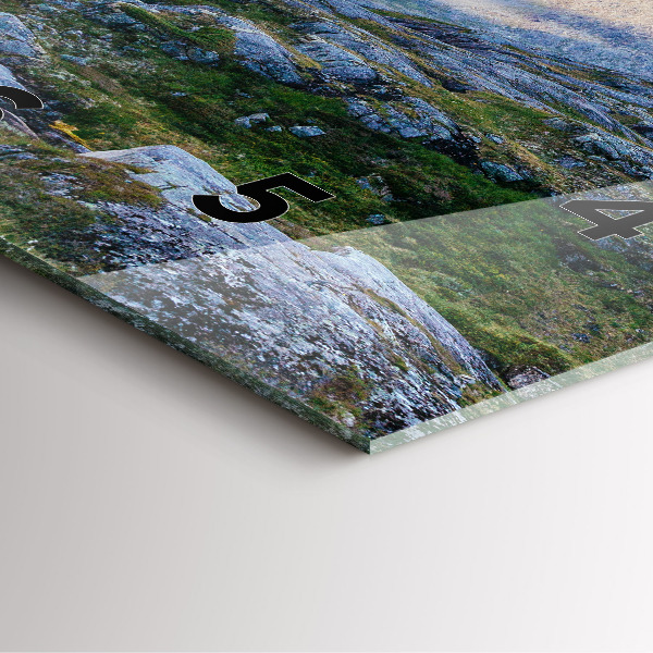 Skleněné hodiny čtvercové Skalnatá krajina