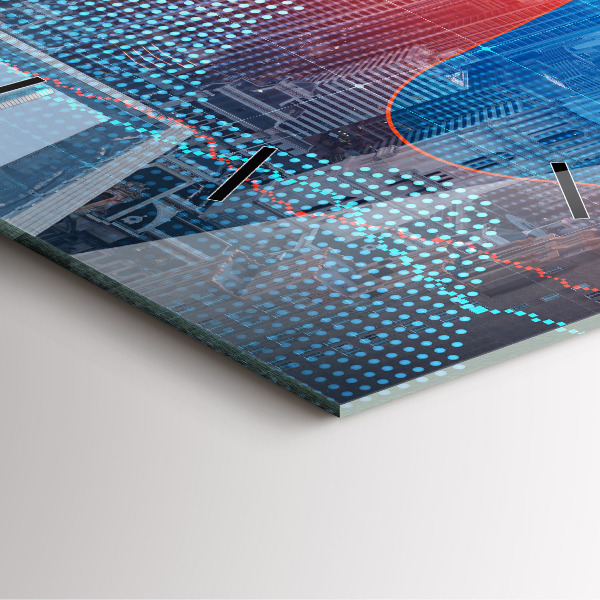 Čtvercové nástěnné hodiny Mrakodrapy ve Filadelfii