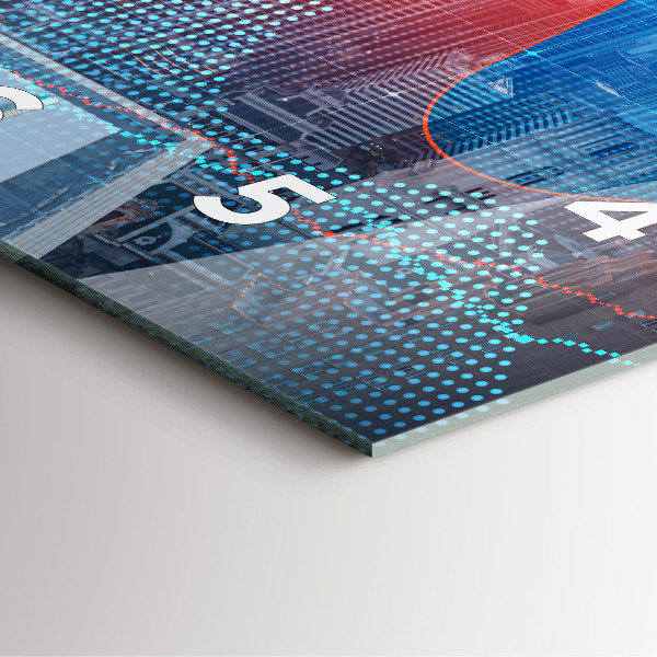 Čtvercové nástěnné hodiny Mrakodrapy ve Filadelfii