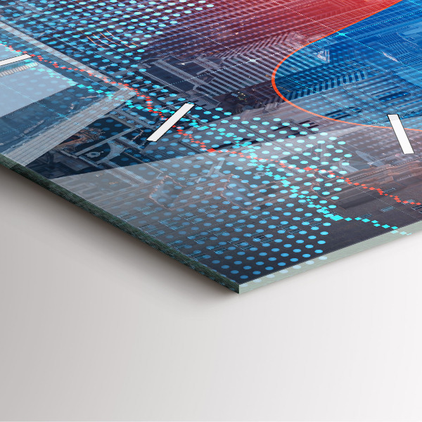 Čtvercové nástěnné hodiny Mrakodrapy ve Filadelfii