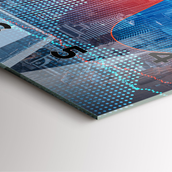 Čtvercové nástěnné hodiny Mrakodrapy ve Filadelfii