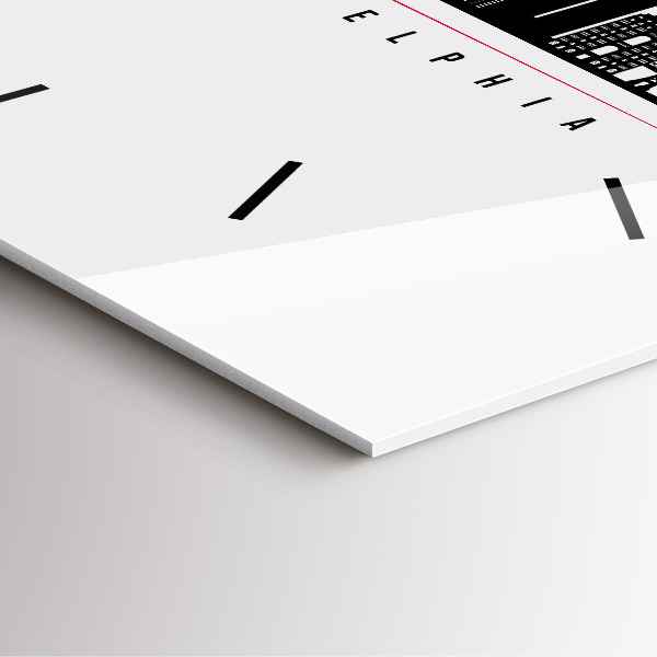 Skleněné hodiny čtvercové Ilustrace Philadelphia