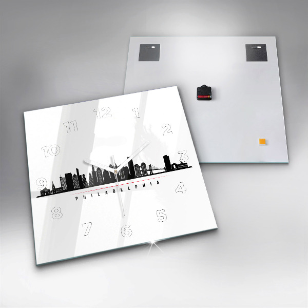Skleněné hodiny čtvercové Ilustrace Philadelphia