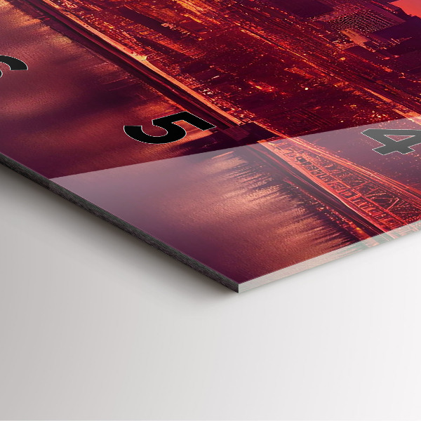 Čtvercové nástěnné hodiny Noční město ve Filadelfii