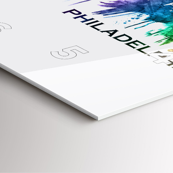 Čtvercové nástěnné hodiny Barevná Filadelfie