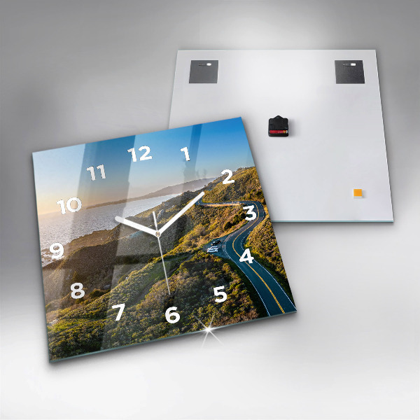 Čtvercové nástěnné hodiny Silnice v San Franciscu