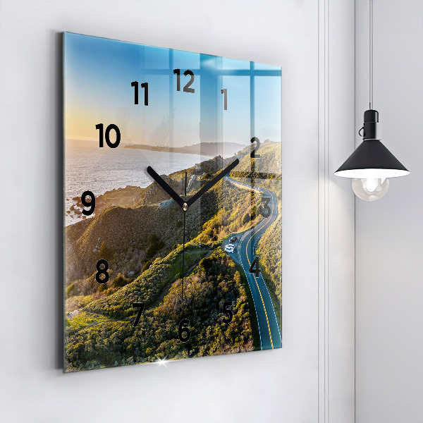 Čtvercové nástěnné hodiny Silnice v San Franciscu