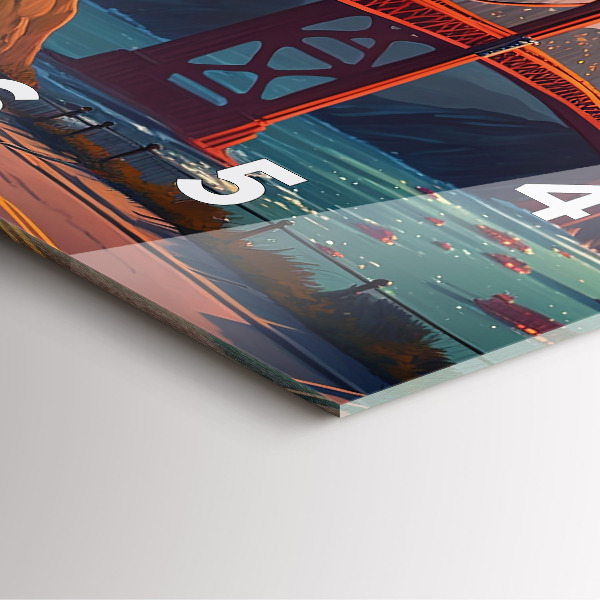 Čtvercové nástěnné hodiny Most v San Franciscu