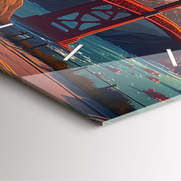 Čtvercové nástěnné hodiny Most v San Franciscu