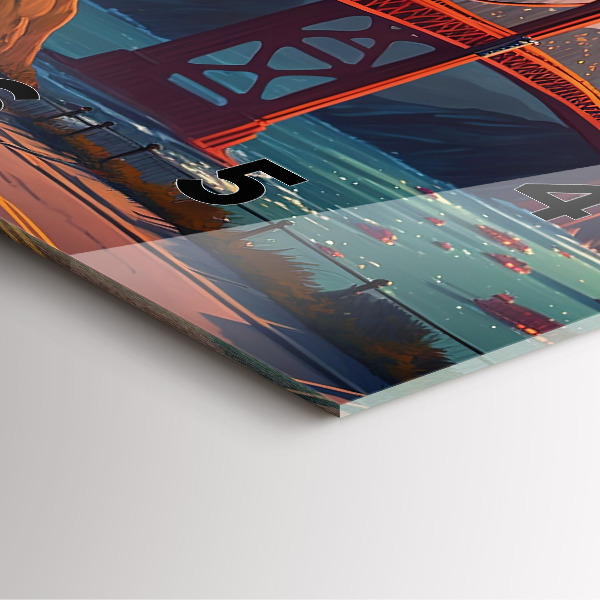 Čtvercové nástěnné hodiny Most v San Franciscu