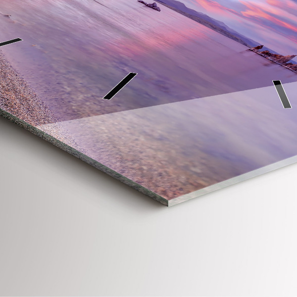 Skleněné hodiny čtvercové Východ slunce Kalifornie