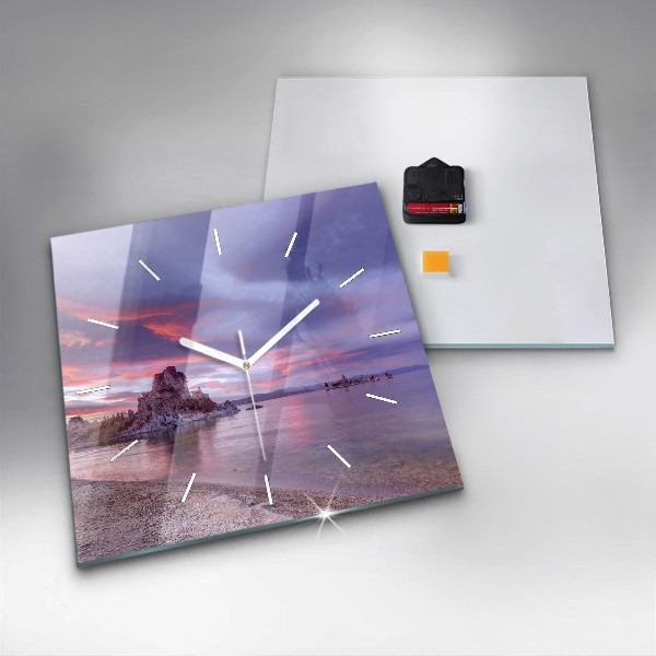 Skleněné hodiny čtvercové Východ slunce Kalifornie