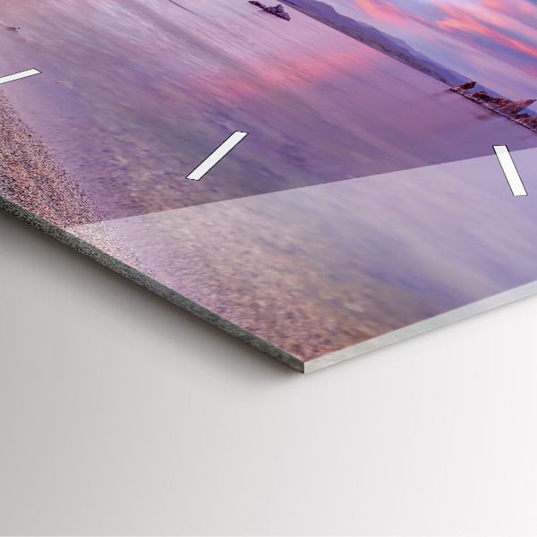 Skleněné hodiny čtvercové Východ slunce Kalifornie