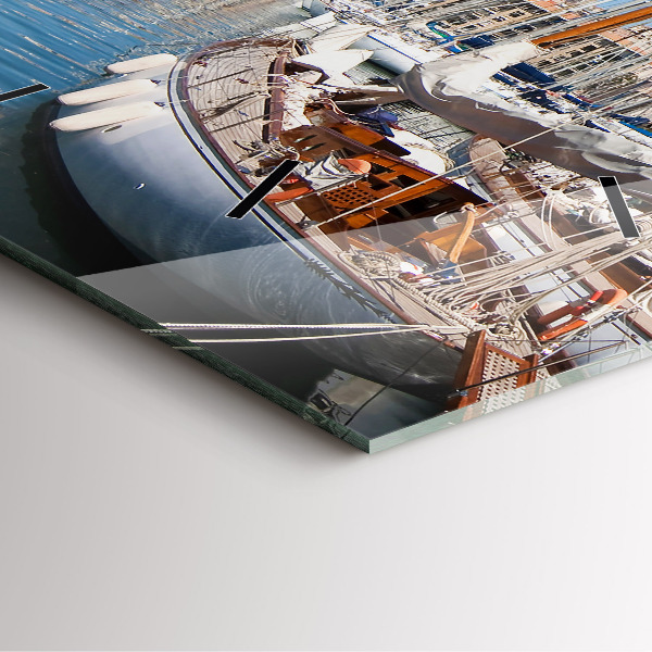 Skleněné hodiny čtvercové Přístav v Marseille Francie