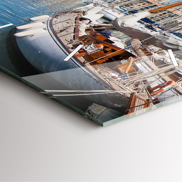 Skleněné hodiny čtvercové Přístav v Marseille Francie