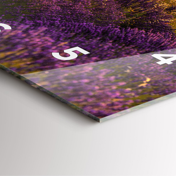 Skleněné hodiny čtvercové Levandulová louka Francie